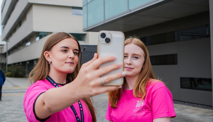 Two students taking a selfie