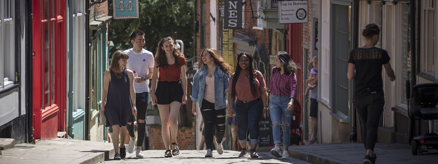 Students on Steep Hill