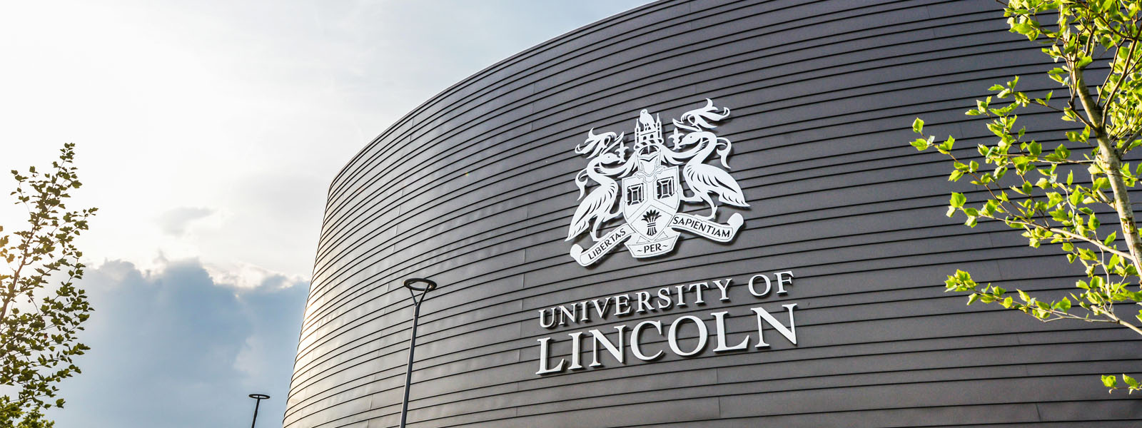 Outside of Lincoln's Isaac Newton Building on campus